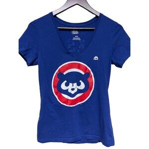 Majestic Chicago Cubs Bear Logo Kris Bryant #17 Short Sleeve T-Shirt Shirt Women